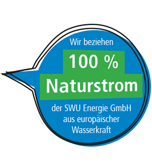 Siegel für Naturstrom im Flair Hotel Weinstube Lochner